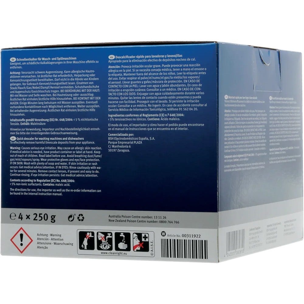 Gaggenau Entkalker für Waschmaschinen und Geschirrspüler 00312331 (4x250gr)
