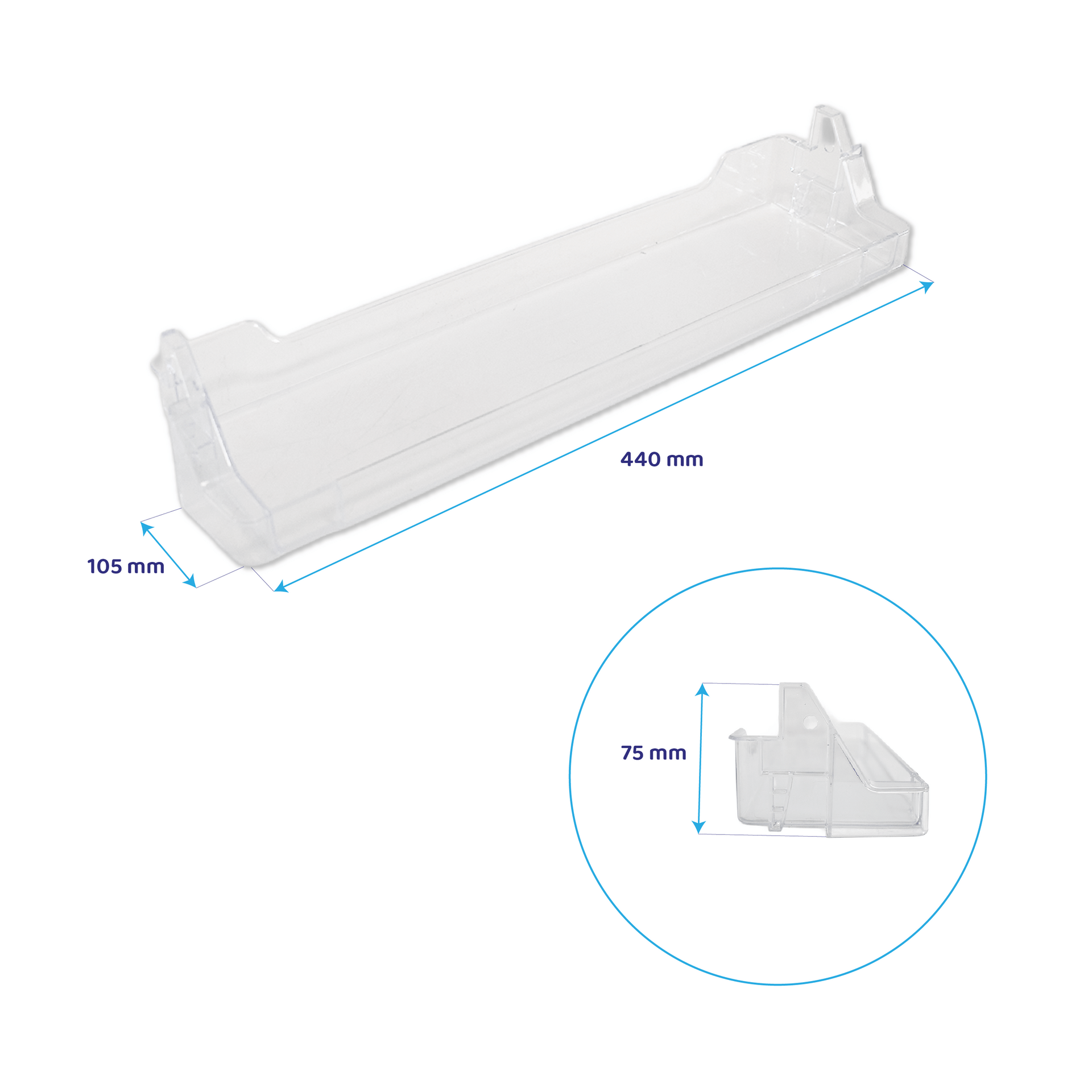 Butterfach für Kühlschrank geeignet für Ikea 440x105mm TINAD / 481010476960
