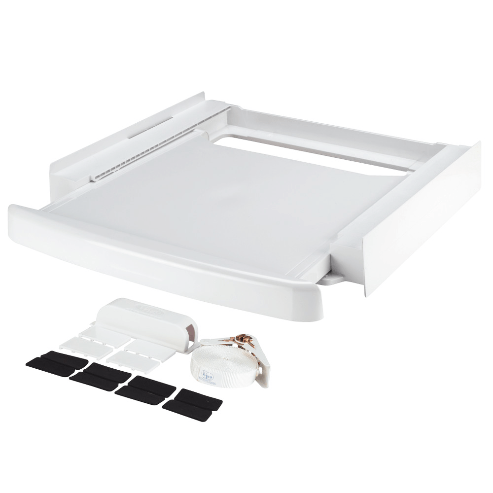 Wpro SKN101 - Waschmaschinenzubehör/ Verbindungsrahmen m. Ablage / Waschmaschine und Trockner/ Universell für alle Marken/ 60x60cm