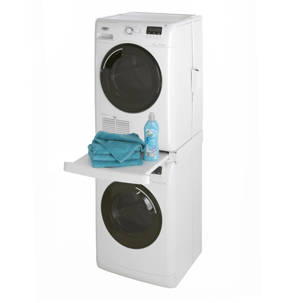 Wpro SKN101 - Waschmaschinenzubehör/ Verbindungsrahmen m. Ablage / Waschmaschine und Trockner/ Universell für alle Marken/ 60x60cm