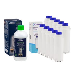 Pflegeset für Kaffeevollautomaten | DeLonghi EcoDecalk Entkalker (500 ml) + 10  Wasserfilter  DLSC002 geeignent für Delonghi  von Allspares