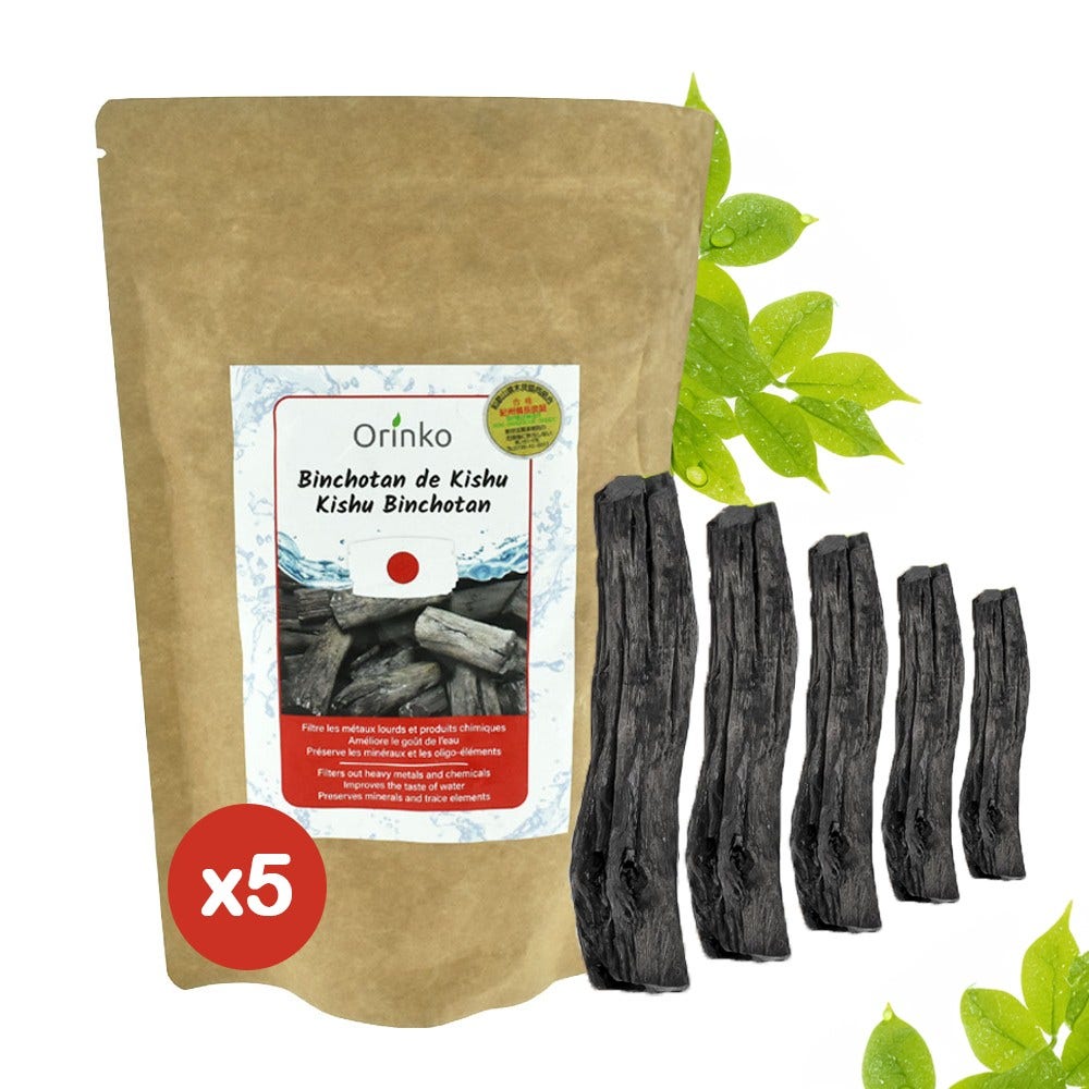 Orinko Japanische Binchotan-Aktivkohlestäbchen Wasserfilter (5St.)