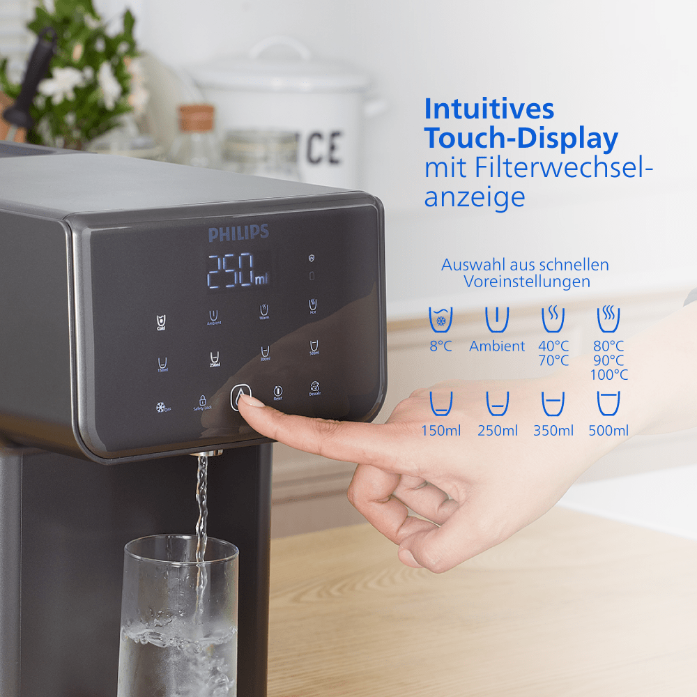 Philips All-in-One-Wasserstation Hot + Cold ADD5981GR (Filter PFAS) kompatibel mit BRITA