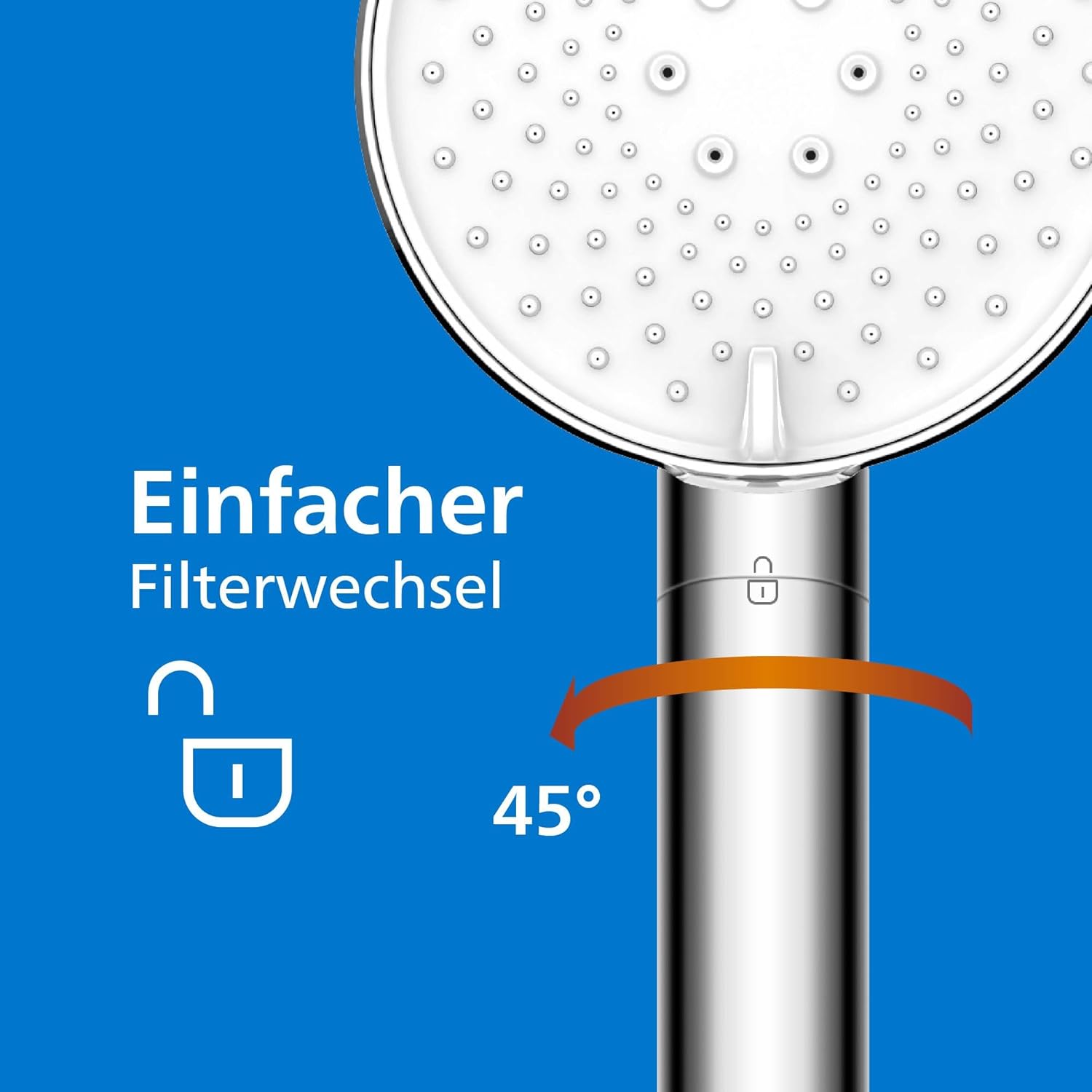 Philips Duschbrause mit Duschfilter + Ersatzfilter (4 Stk.) ASH1516CH / ASH138