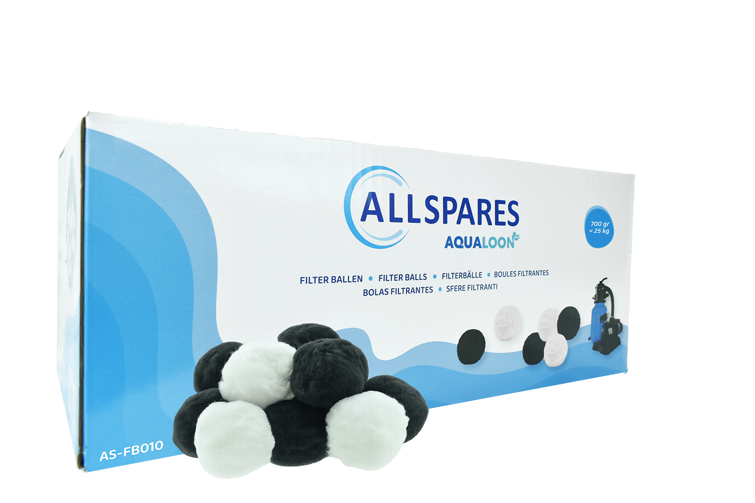 Filterbälle Innovation Duo 700 g = 25 kg Filtersand ersetzen | Weiß: Feinstfilterung, Schwarz: Geruchsneutralisation