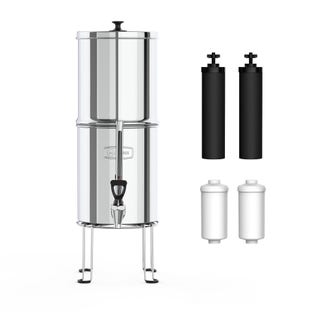 Schwerkraft-Wasserfilter Set aus Edelstahl (8,5L) – inkl. 2 Aktivkohle- & 2 Fluoridfilter