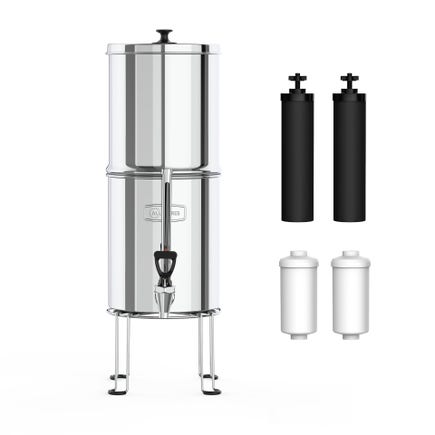 Schwerkraft-Wasserfilter Set aus Edelstahl (8,5L) – inkl. 2 Aktivkohle- & 2 Fluoridfilter