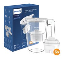 Philips Wasserfilter Kanne 2.6L + 6Micro X-Clean Wasserfilter (filtert PFAS) AWP2933WHT6