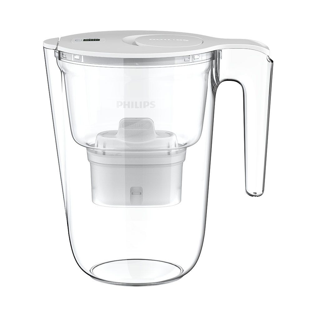 Philips Wasserfilter Kanne 3.4L + 3 Micro X-Clean Wasserfilter (filtert PFAS) AWP2953WHT3