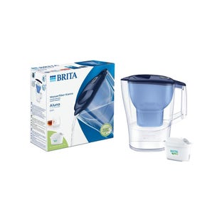 BRITA Aluna Wasserfilter Kanne Blau + MAXTRA PRO Wasserfilter 1051117 (filtert PFAS)