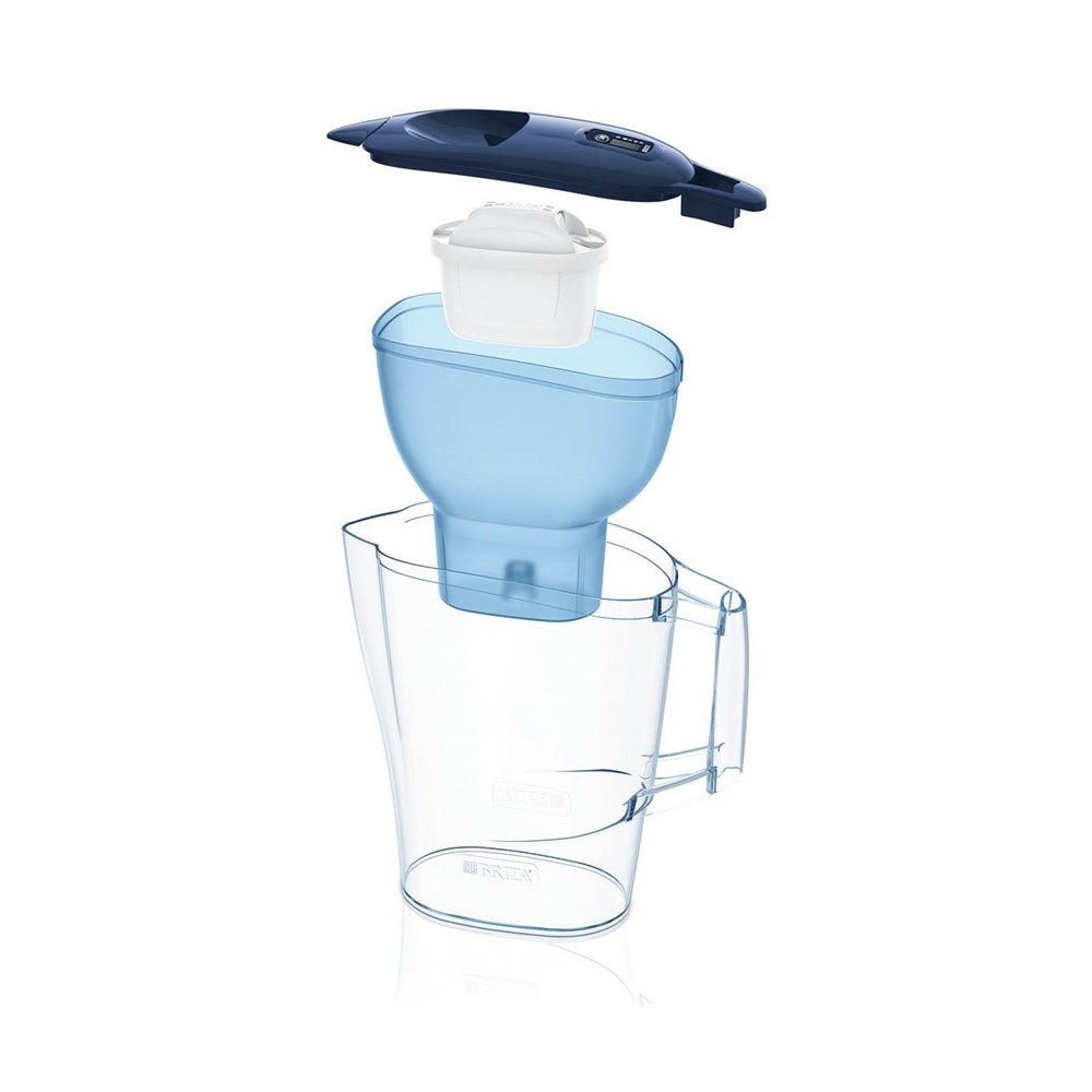 BRITA Aluna Wasserfilter Kanne Blau 2.4L + 13 MAXTRA PRO Wasserfilter (filtert PFAS)