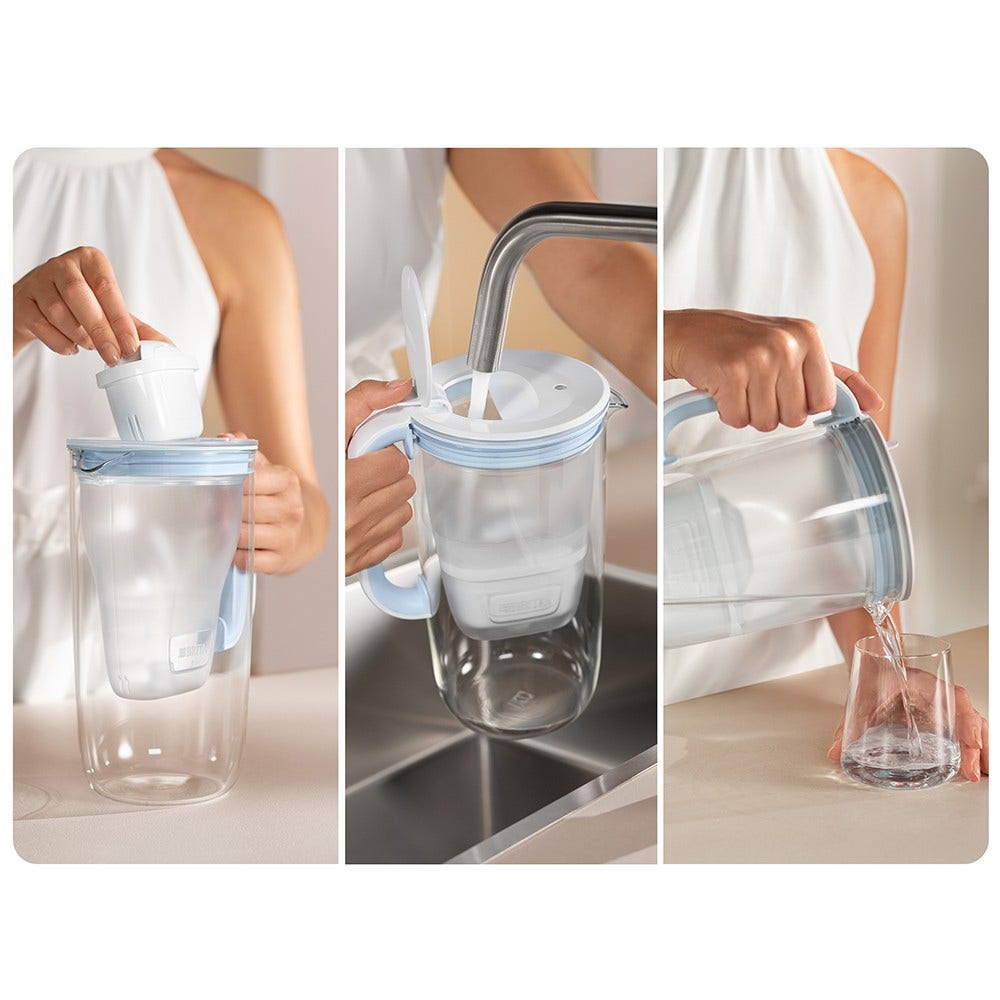 BRITA Glas-Wasserfilterkanne 2.5L + MAXTRA PRO Wasserfilter 1050449 (filtert PFAS)