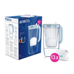 BRITA Glas-Wasserfilterkanne + 13 MAXTRA PRO Wasserfilter (filtert PFAS)