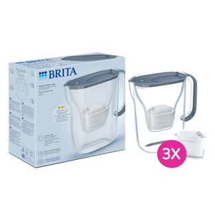 BRITA Style Essential Wasserfilterkanne Steinblau + 3 BRITA MAXTRA PRO Wasserfilter 1058103