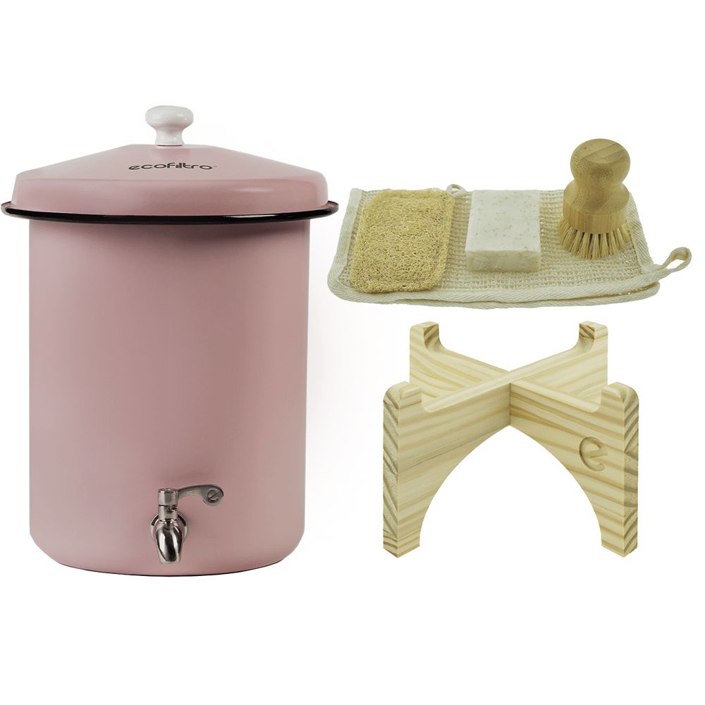 Ecofiltro Wasserfilter 5L Starterset Babyrosa (filtert PFAS)