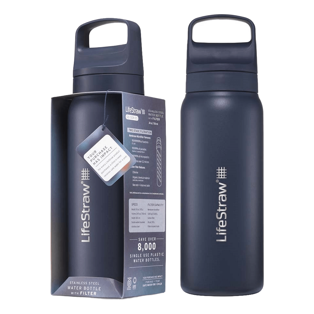 LifeStraw Go 2.0 Series Edelstahl-Trinkflasche Ozeanblau (1000 ml)