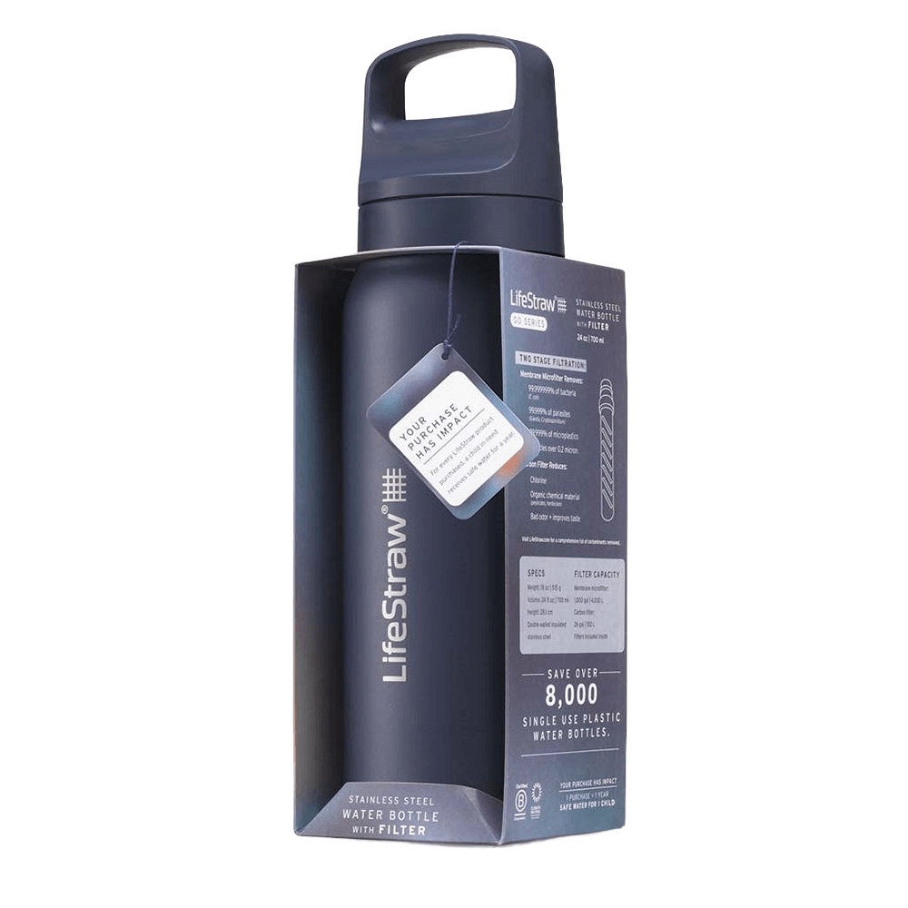LifeStraw Go 2.0 Series Edelstahl-Trinkflasche Ozeanblau (1000 ml)