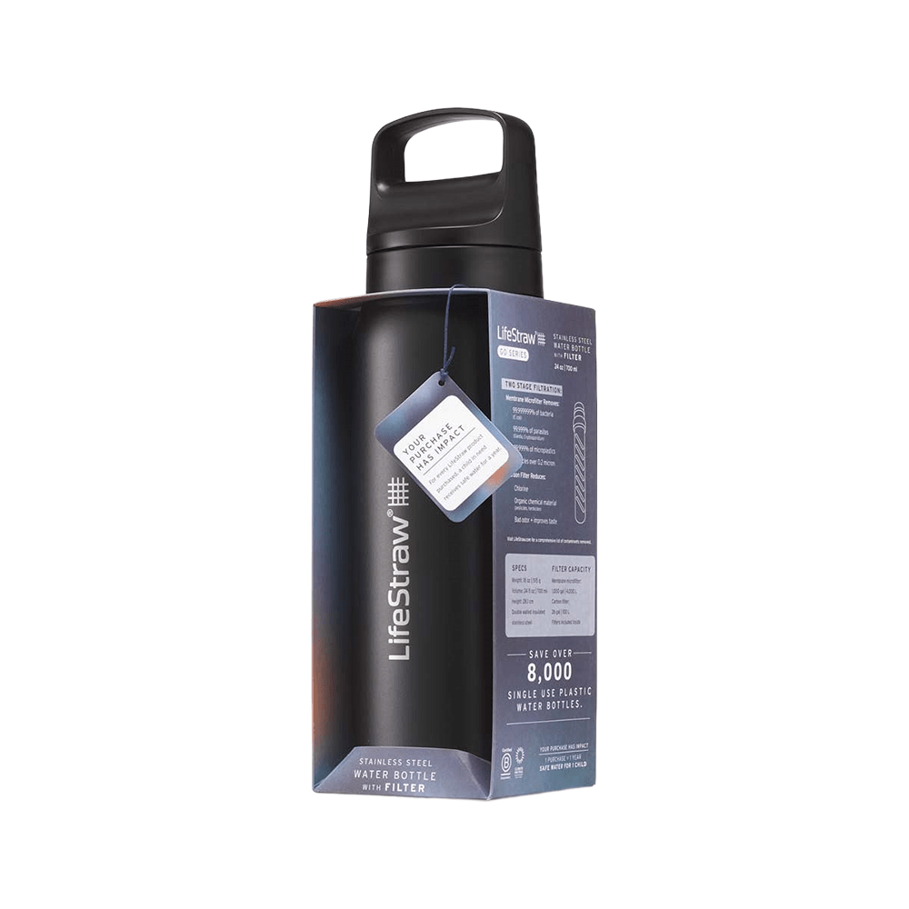 LifeStraw Go 2.0 Series Edelstahl-Trinkflasche Schwarz (700 ml)