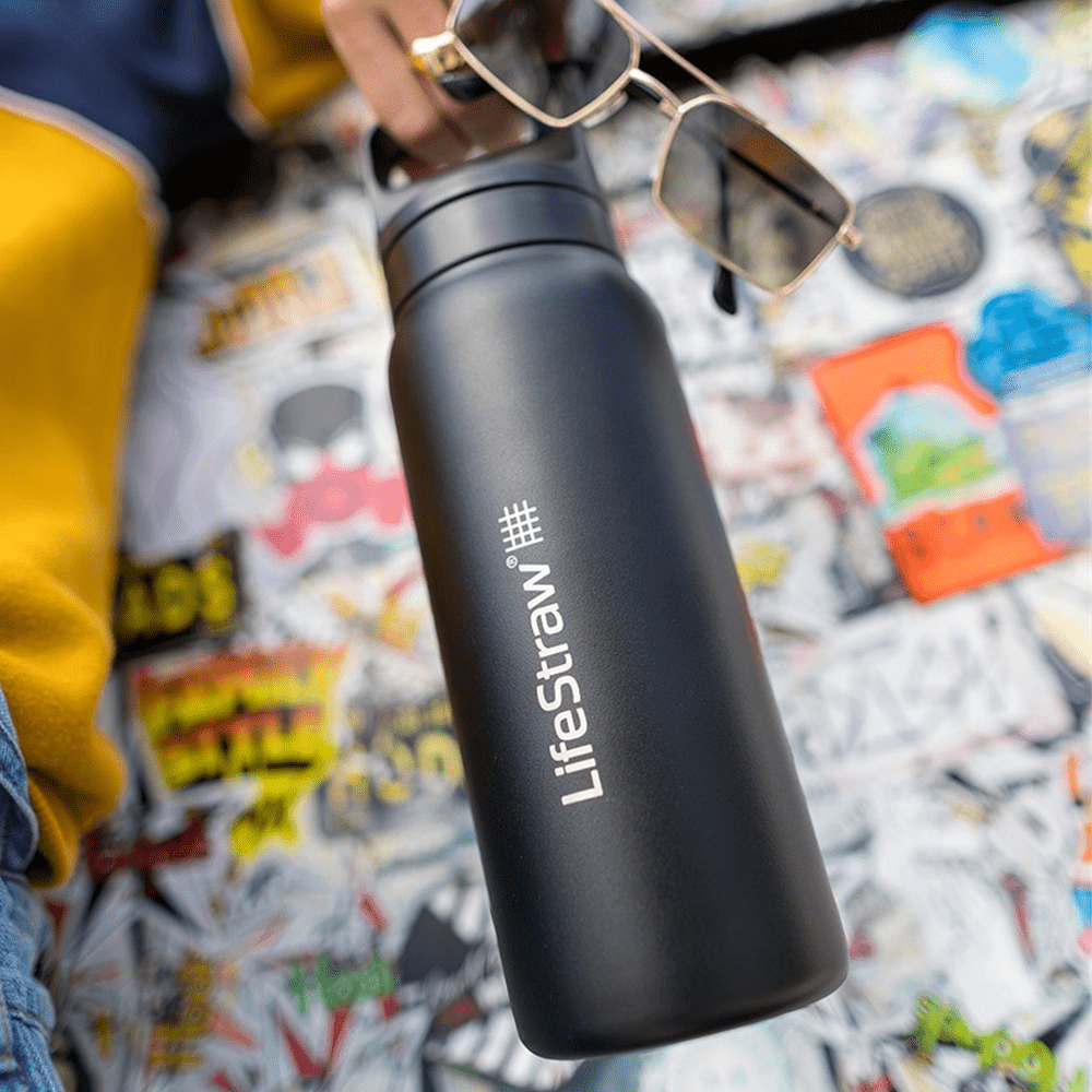 LifeStraw Go 2.0 Series Edelstahl-Trinkflasche Schwarz (700 ml)