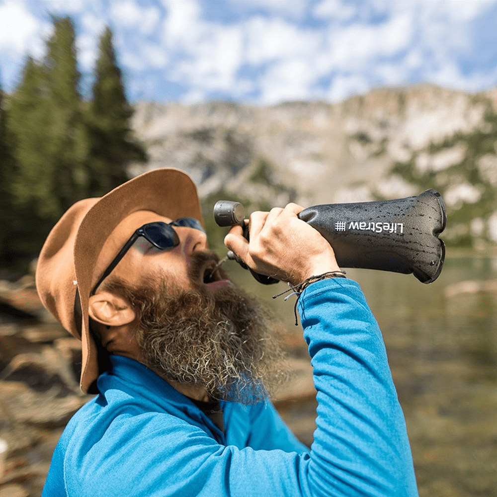LifeStraw Peak Series Collapsible Squeeze Bottle 650ml Dunkles Berggrau