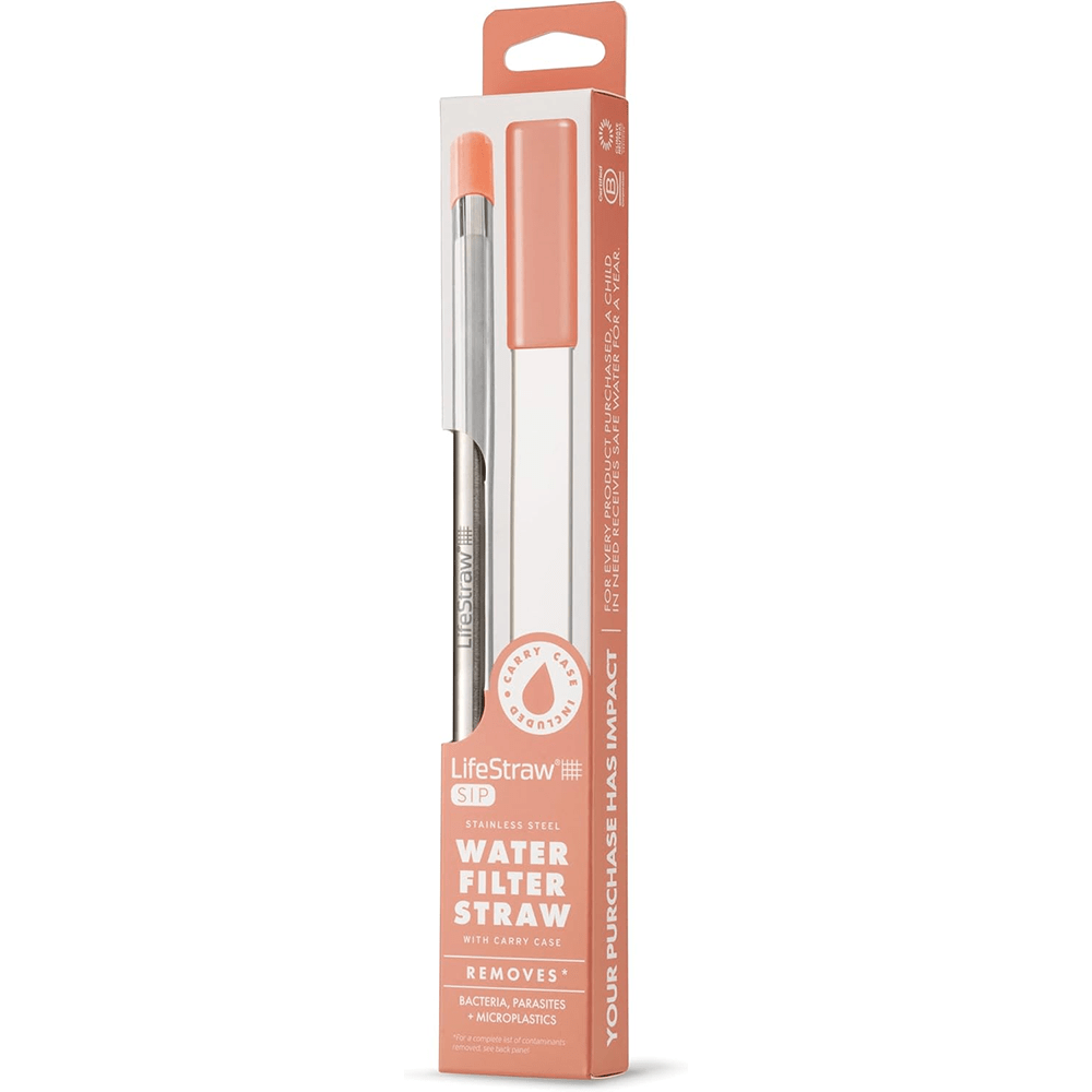 LifeStraw Sip Filterstrohhalm Edelstahl – Aprikosenrosa