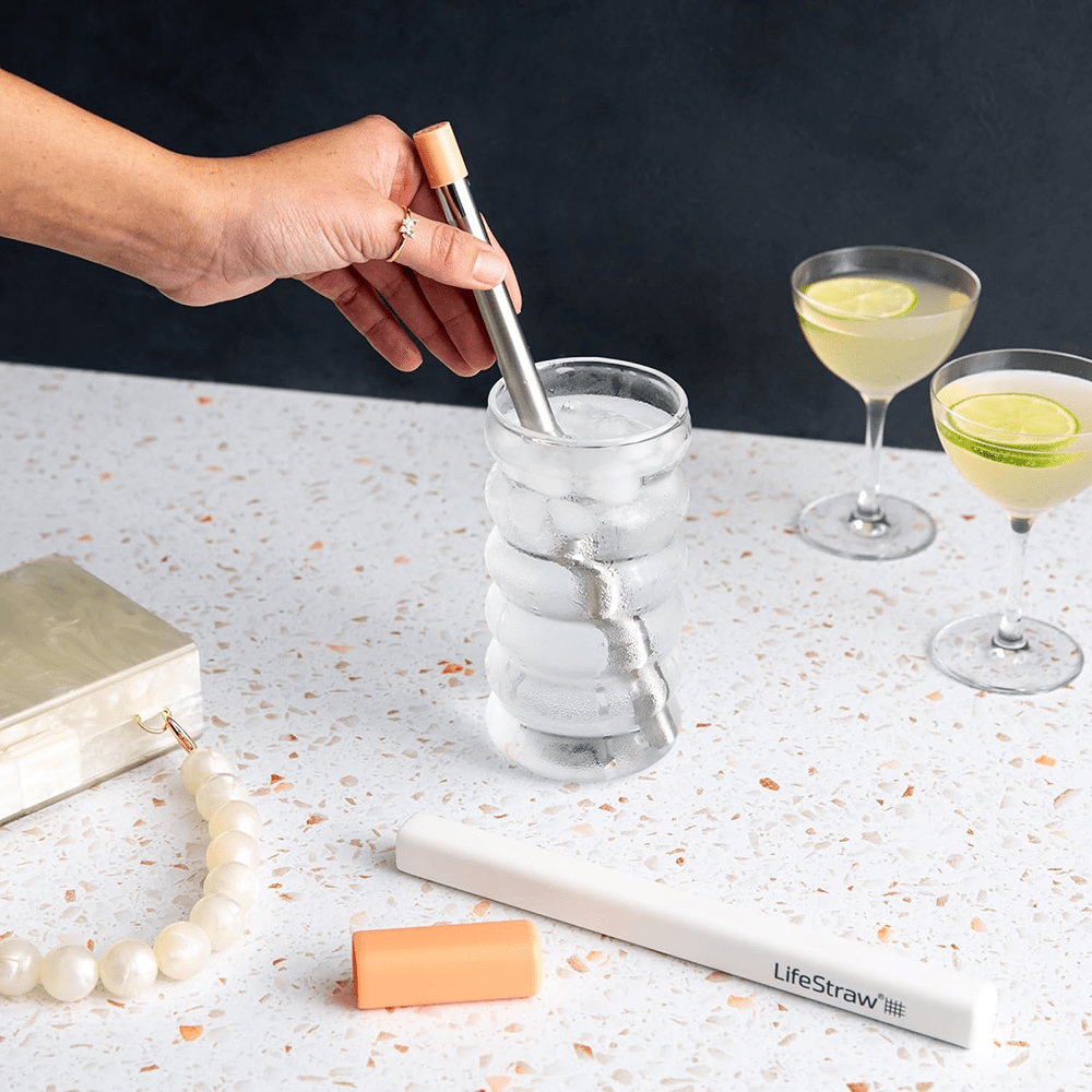 LifeStraw Sip Filterstrohhalm Edelstahl – Aprikosenrosa