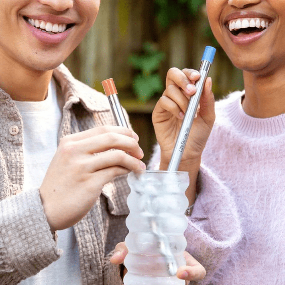 LifeStraw Sip Filterstrohhalm Edelstahl – Aprikosenrosa