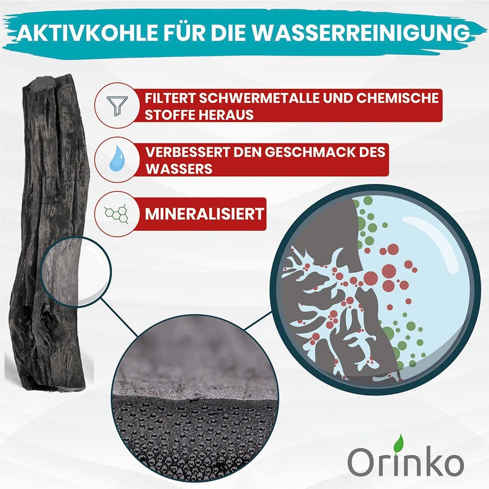 Orinko Japanische Binchotan-Aktivkohlestäbchen Wasserfilter (150gr)