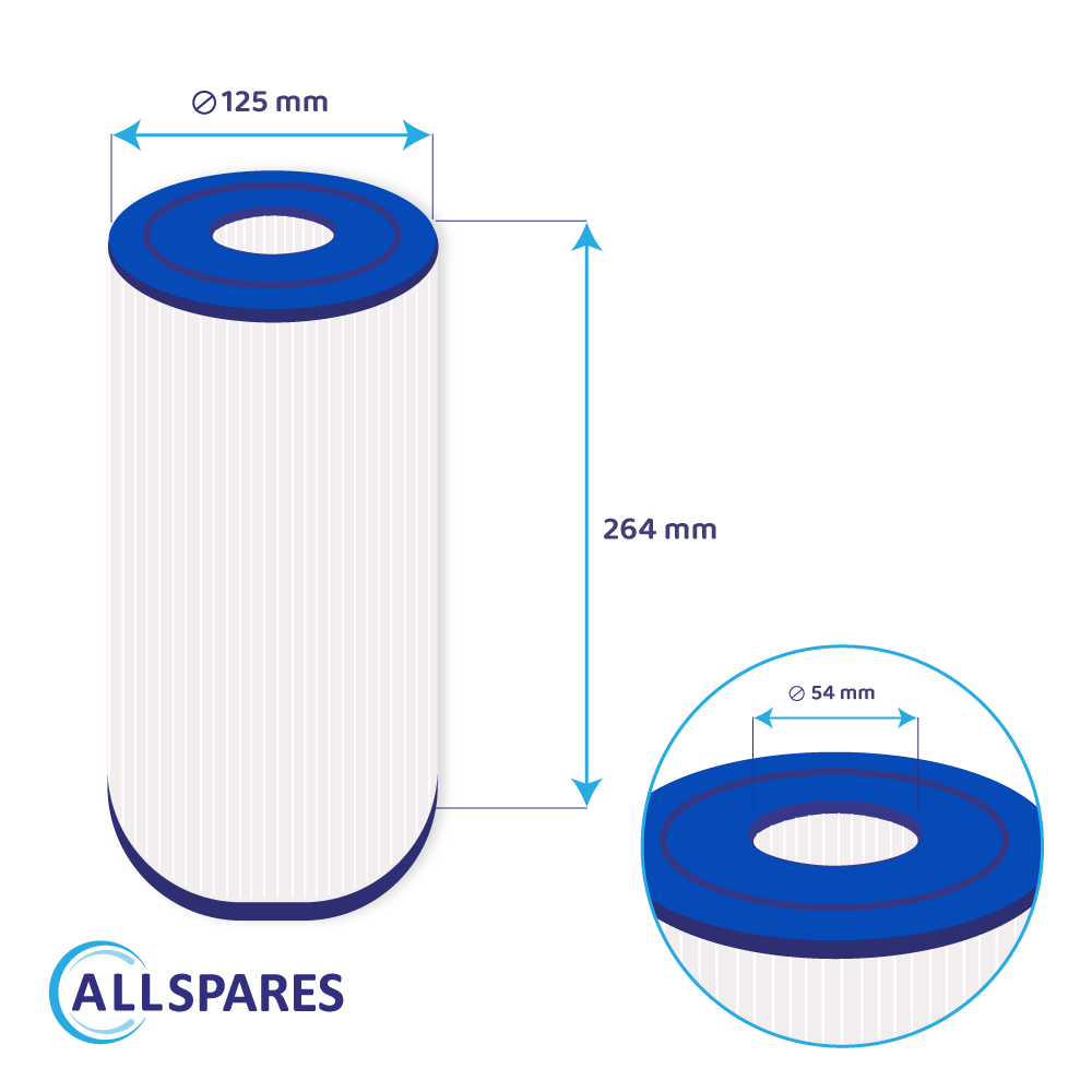 Whirlpool Pool Filterkartusche geeignet für DSF25-50, C-4429, FC-3082, Nemco 30