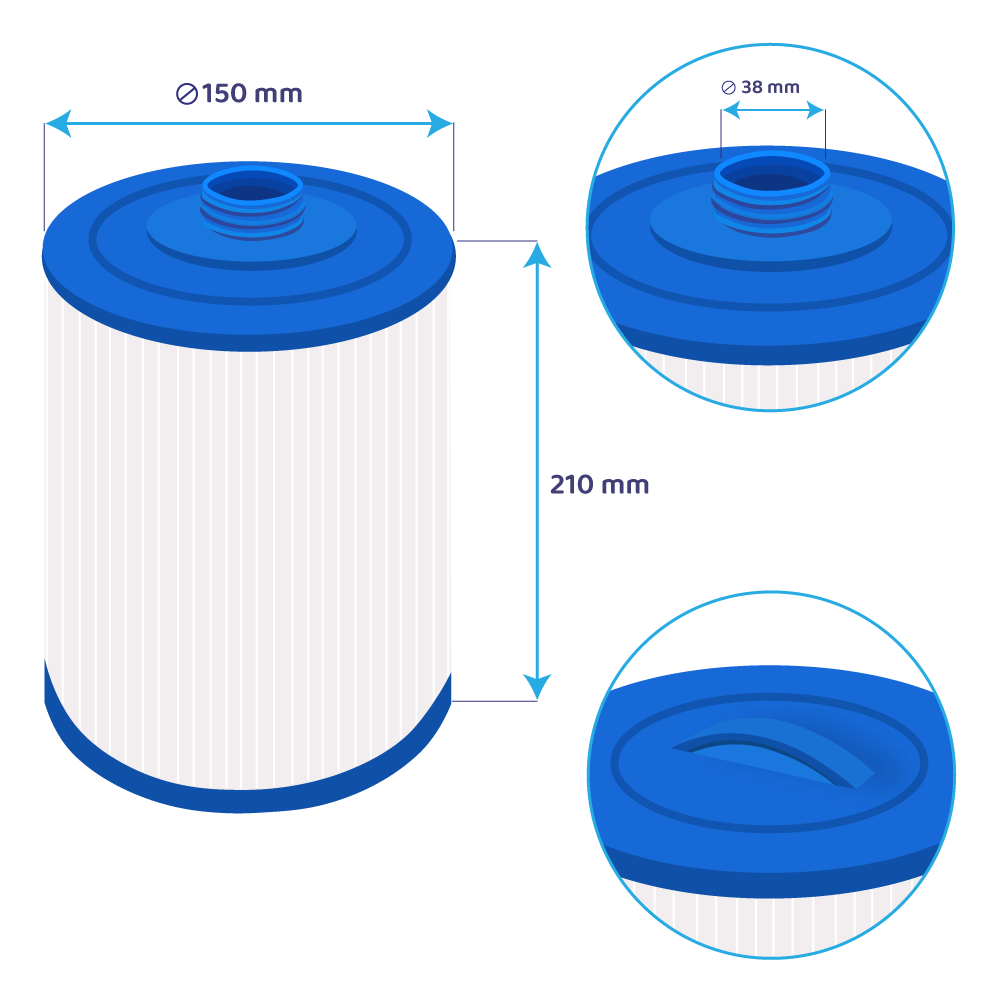 Darlly Whirlpool Filterkartusche SC714, 60401, 6CH-940
