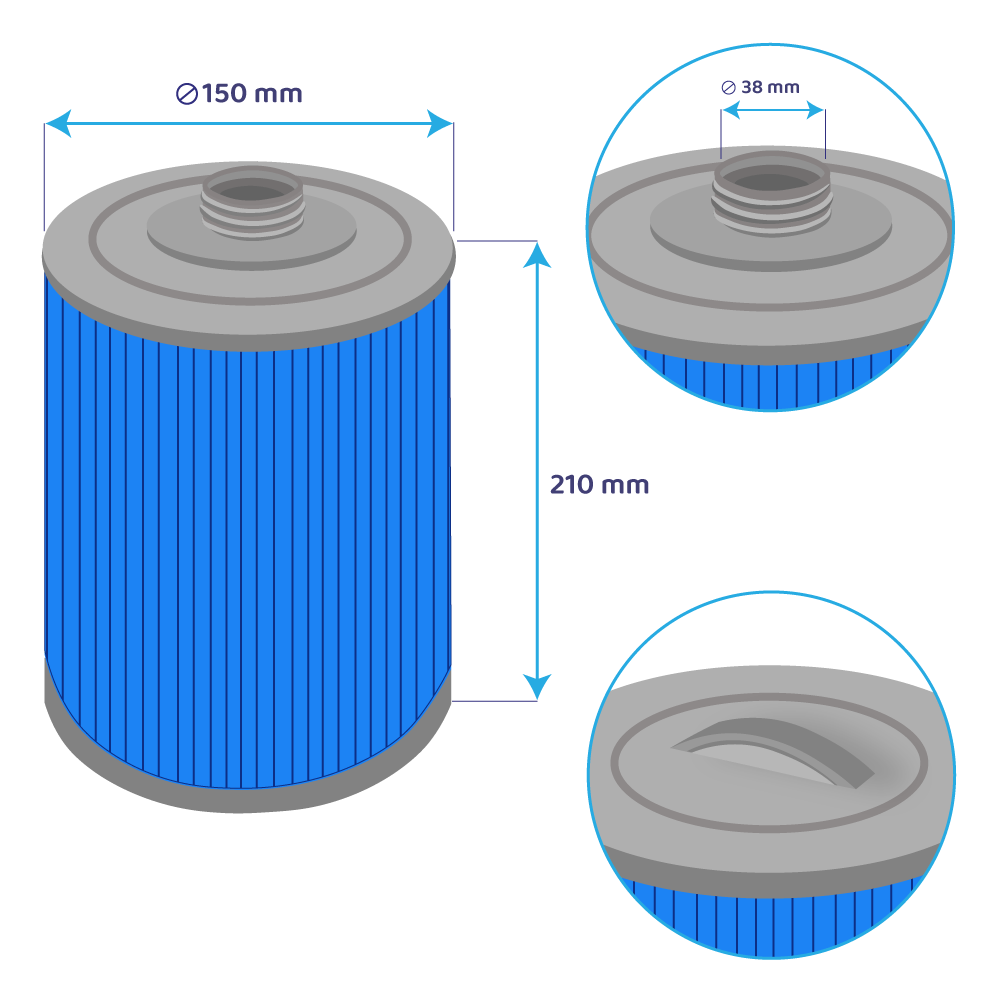 Darlly Silverstream Whirlpool Filterkartusche SC714-S, 60401M (antibakteriel)