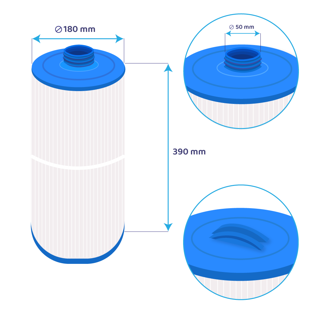 Darlly Whirlpool Filterkartusche SC702, 60521, 6CH-960