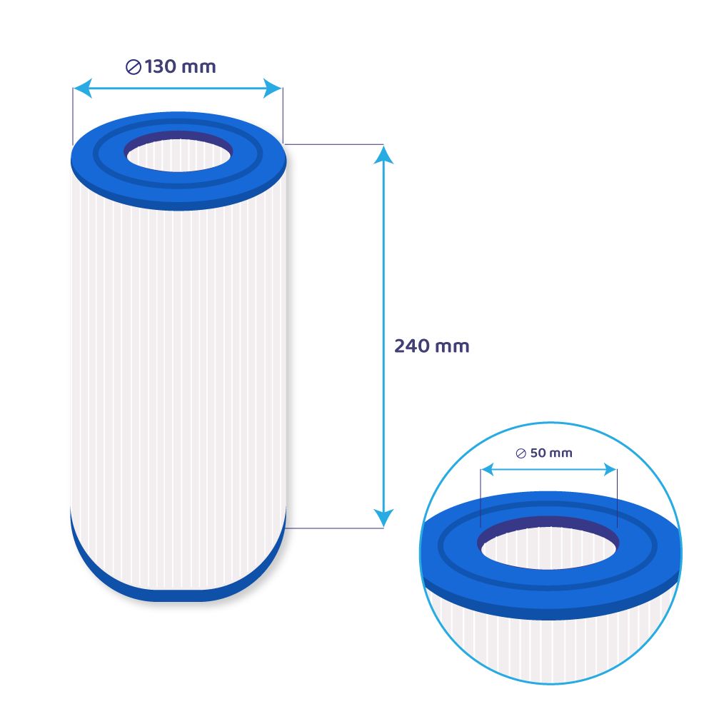 Darlly Whirlpool Filterkartusche SC705, 40353, C-4335 geeignet für Wellis AKU0116 