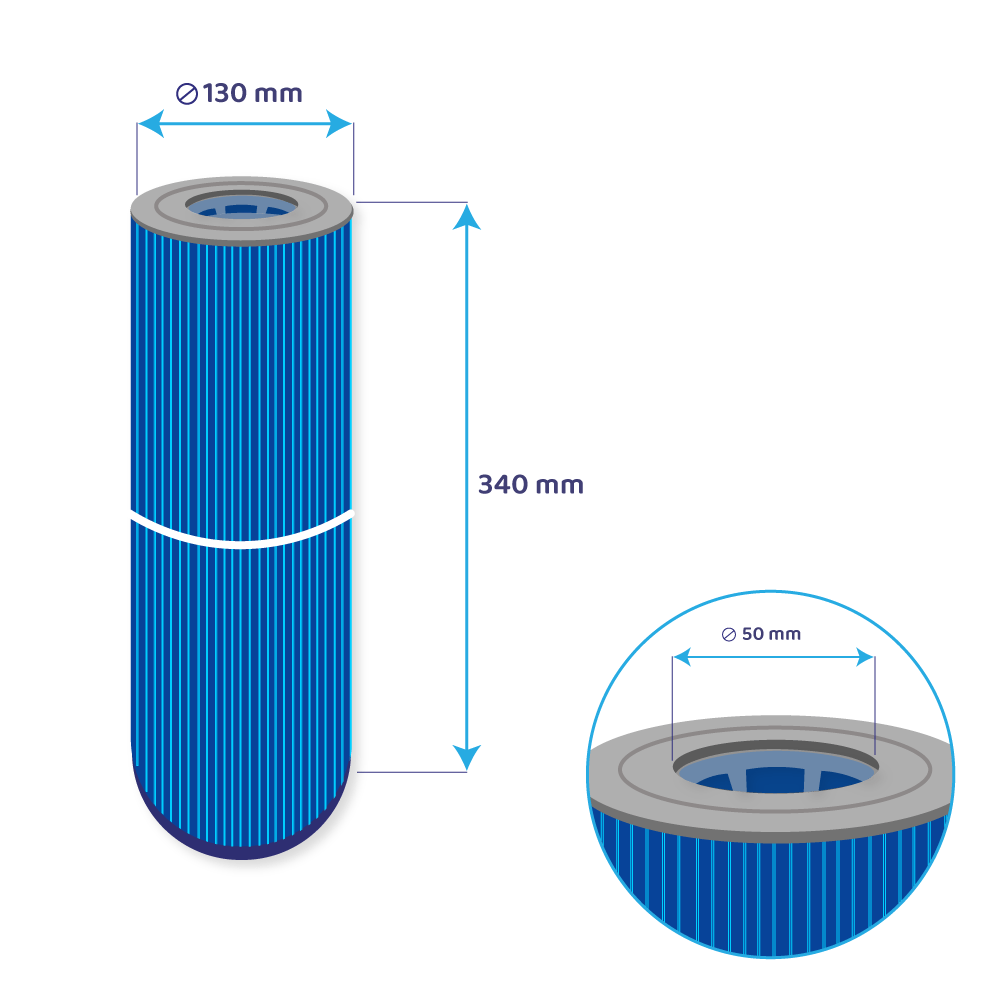 Darlly Silverstream Whirlpool Filterkartusche SC706-S, 40506M (antibakteriel)
