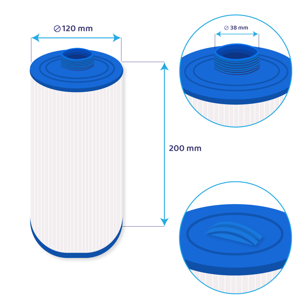 Darlly Whirlpool Filterkartusche SC716, 40191, 4CH-21