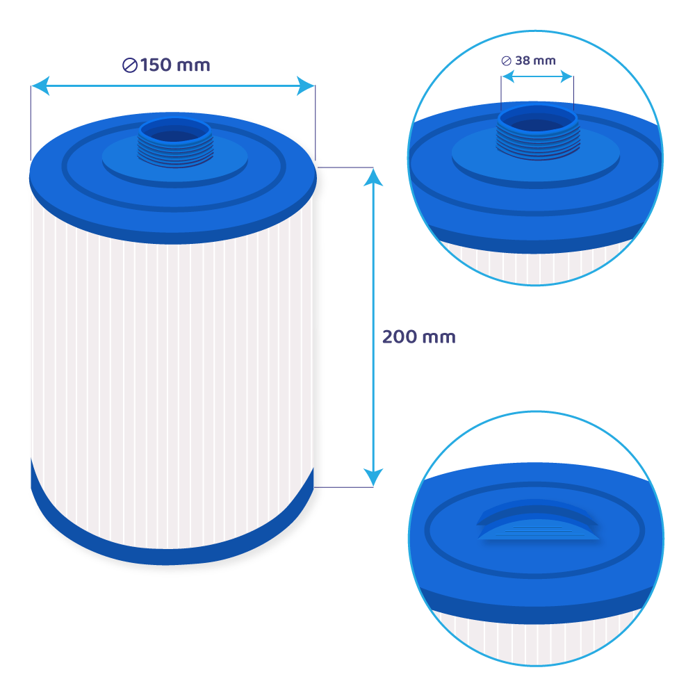 Darlly Whirlpool Filterkartusche SC718, 50353, 5CH-35