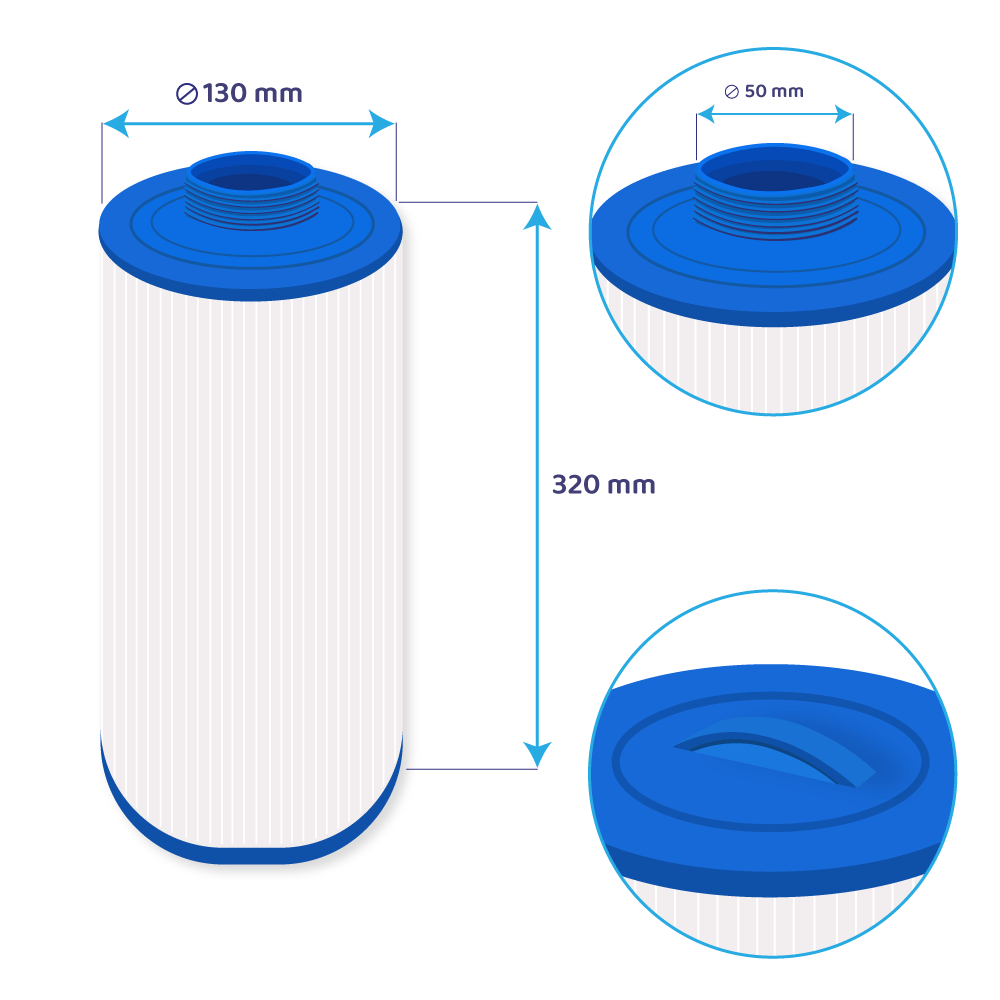 Darlly Whirlpool Filterkartusche SC719, 50501, FC-0195