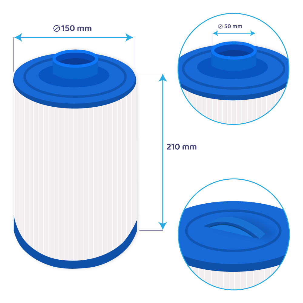 Darlly Whirlpool Filterkartusche SC736, PWW100ST Haut, 60402, 6CH-941