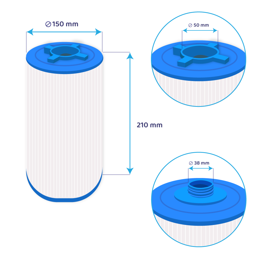 Darlly Whirlpool Filterkartusche SC737, PWW100ST Bas, 60403, 6CH-942