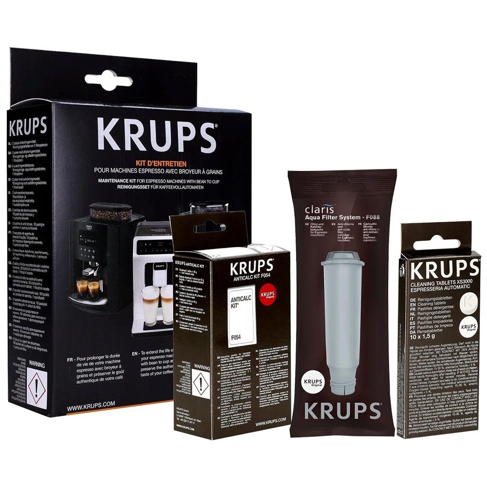 Krups Pflegemittelset Wasserfilter + Reinigungstabletten + Entkalkungspulver