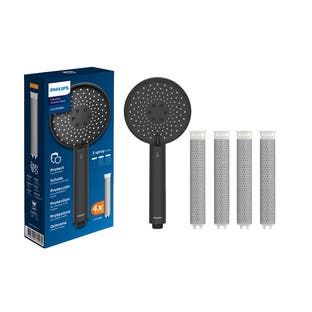 Philips Duschbrause + Ersatzfilter Schwarz (4 Stk.) ASH1516BK / ASH138